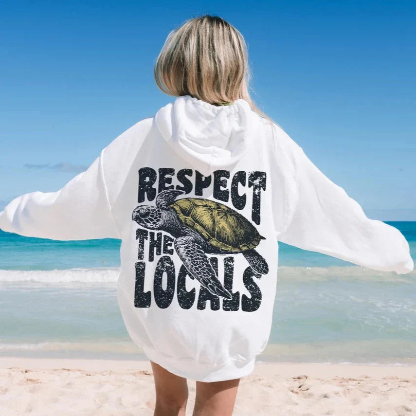 Respect The Locals Turtle Hoodie