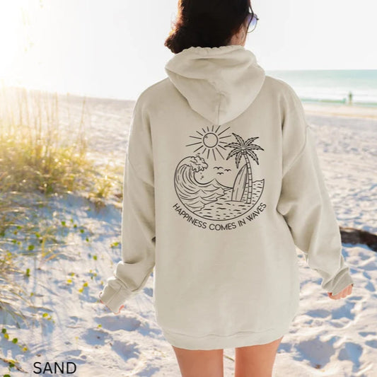 Happiness Comes In Waves Hoodie