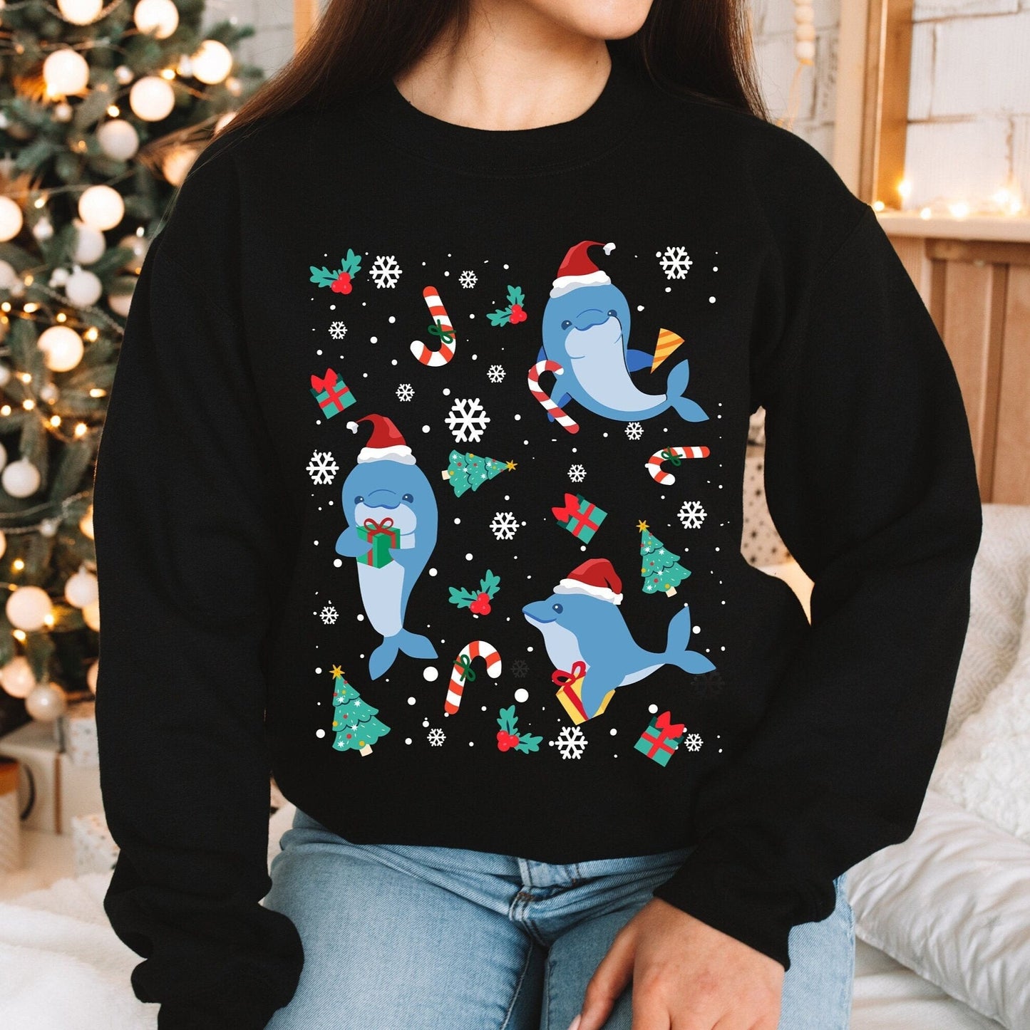 Dolphin Christmas Sweatershirt