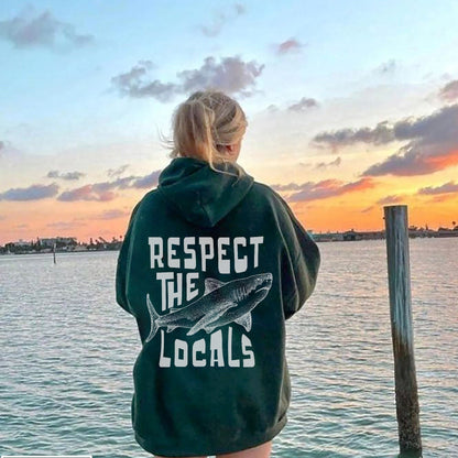 Respect The Locals Shark Hoodie V2