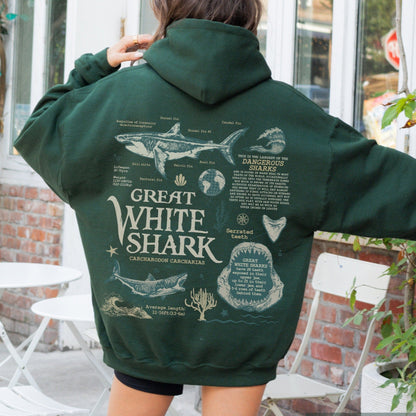 Retro Great White Shark Hoodie