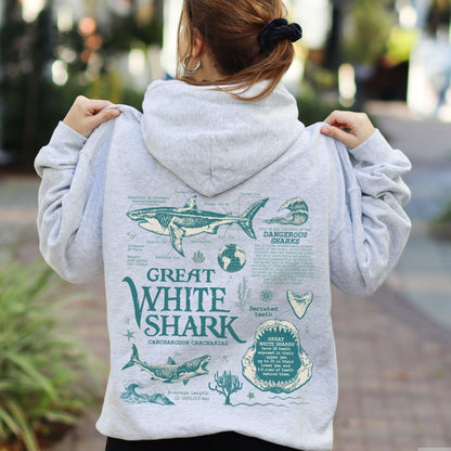 Retro Great White Shark Hoodie