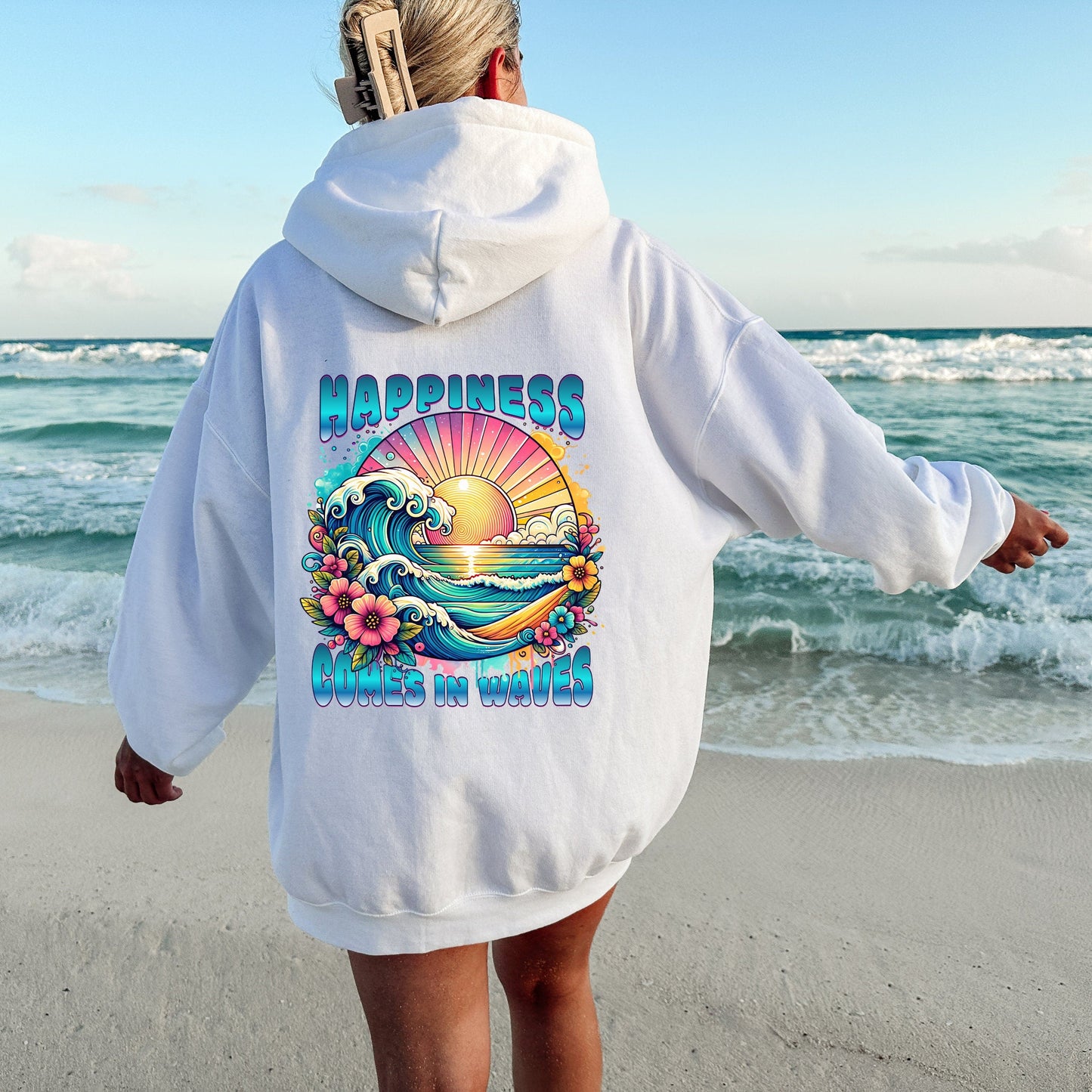 Happiness Comes In Waves Hoodie V6