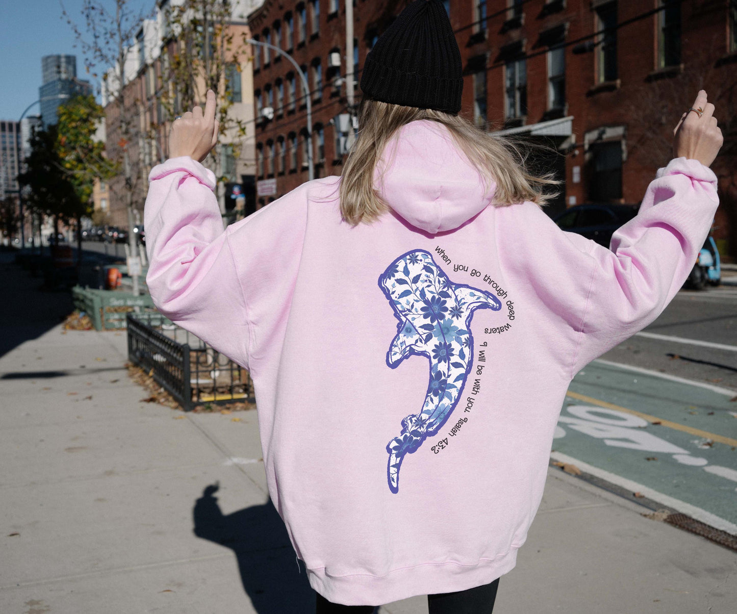 Vintage Whale Shark Floral Hoodie