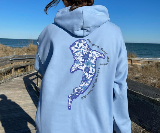 Vintage Whale Shark Floral Hoodie
