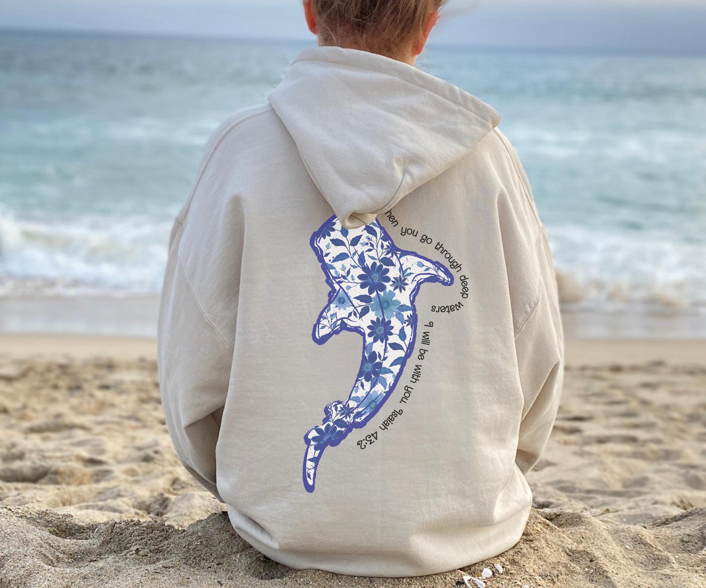 Vintage Whale Shark Floral Hoodie