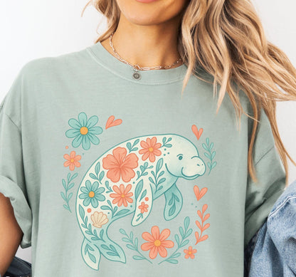 Floral Manatee Tee