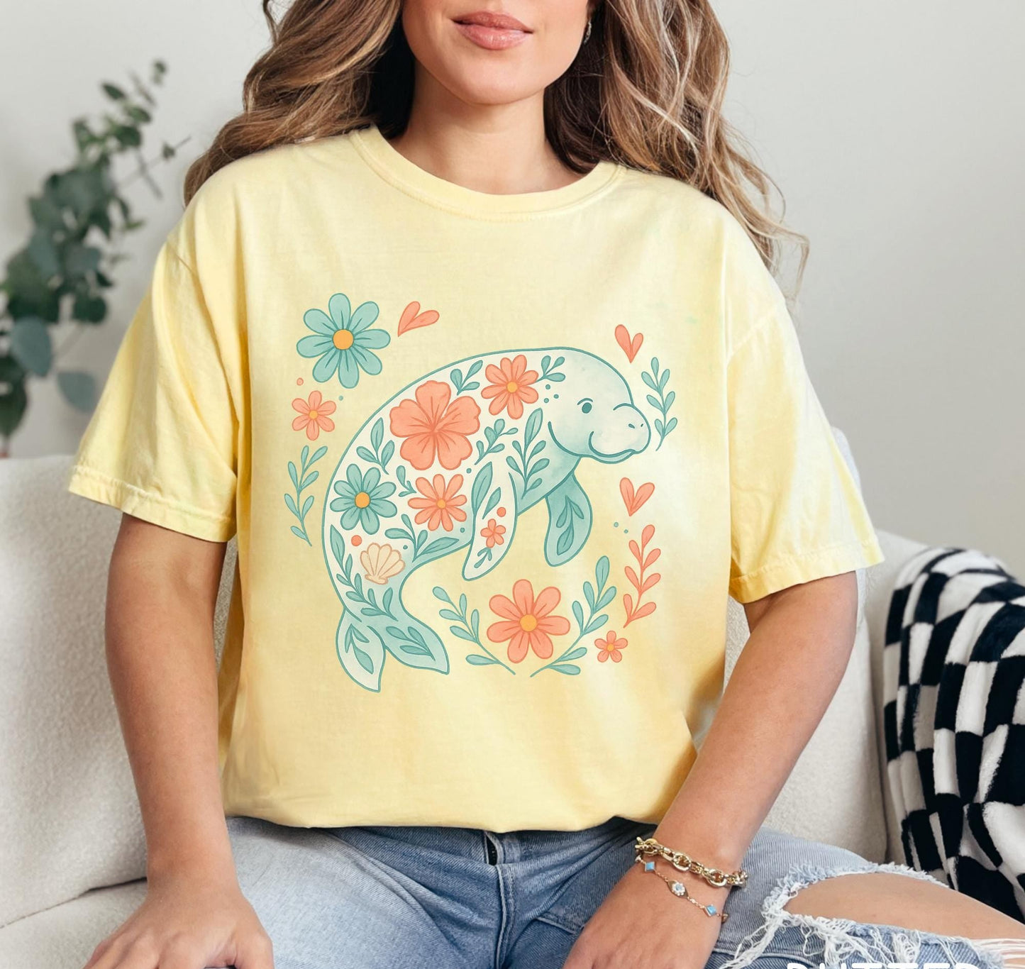 Floral Manatee Tee