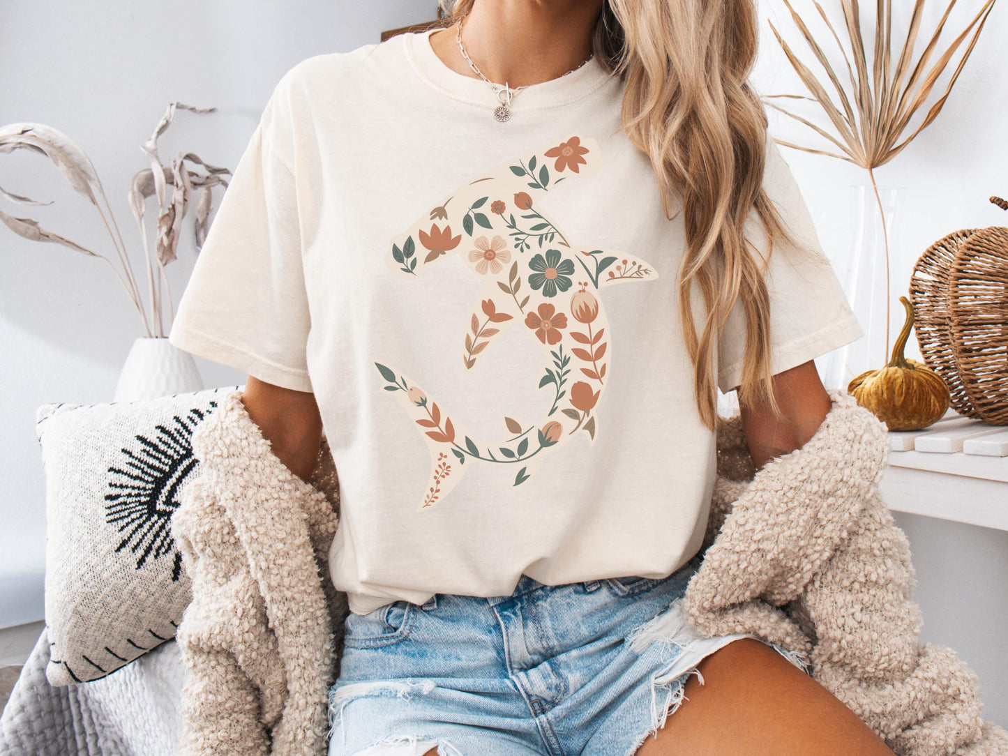 Hammerhead Shark Floral Shirt
