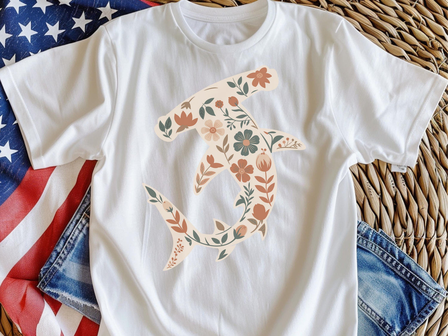 Hammerhead Shark Floral Shirt