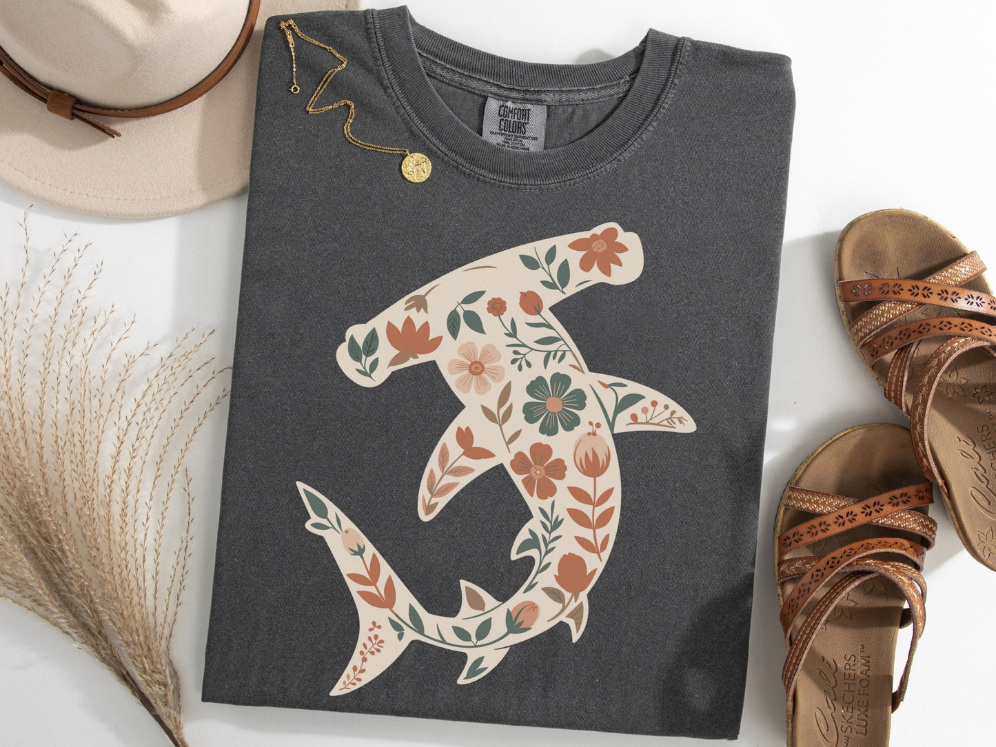 Hammerhead Shark Floral Shirt