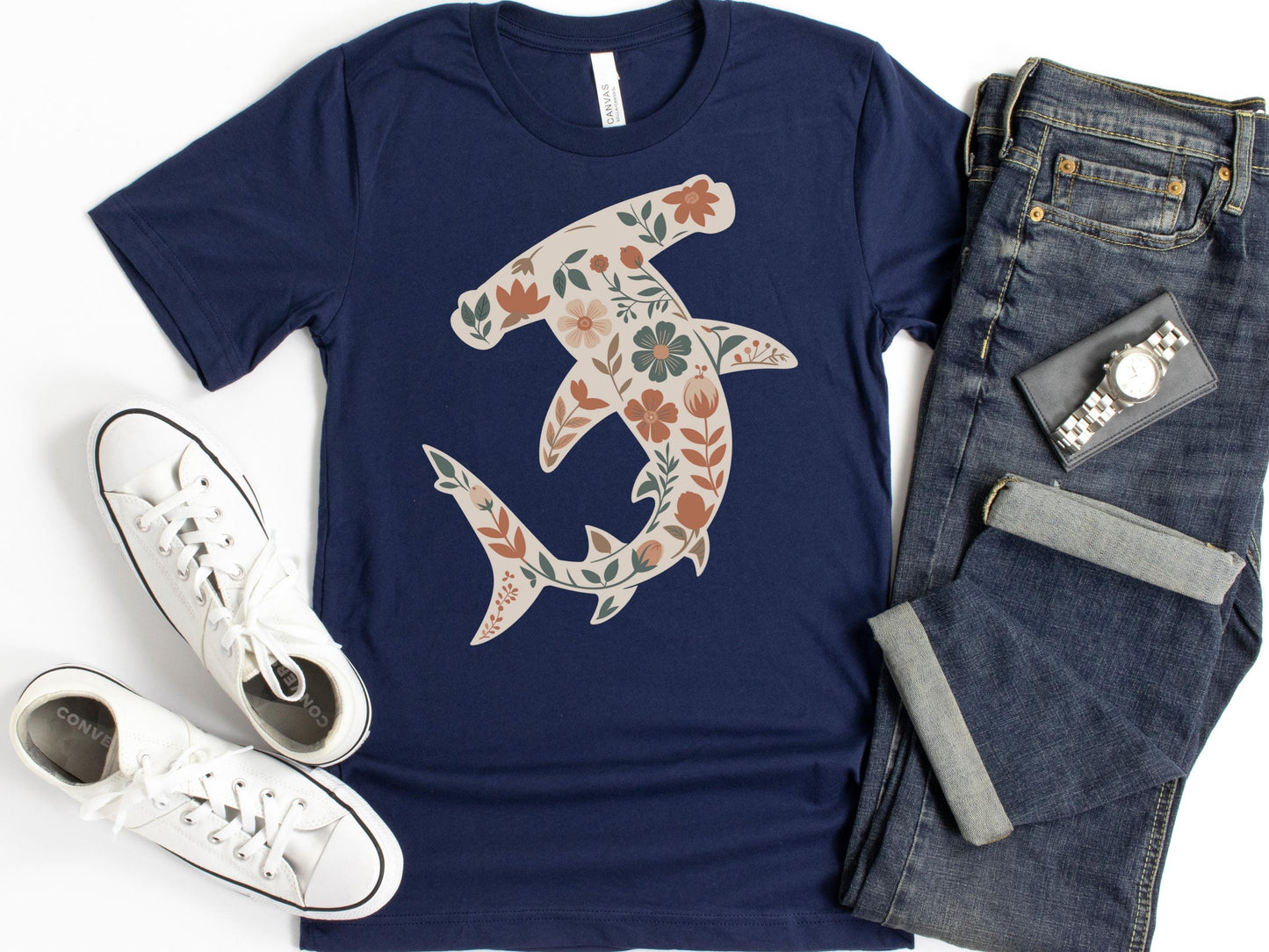 Hammerhead Shark Floral Shirt