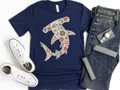 Hammerhead Shark Floral Shirt