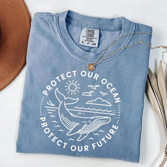 Protect Our Oceans Whale Graphic Tee