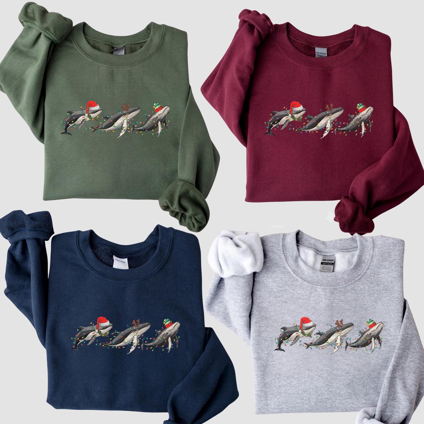 Christmas Whale Sweatshirt V6