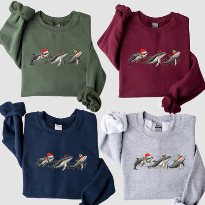 Christmas Whale Sweatshirt V6