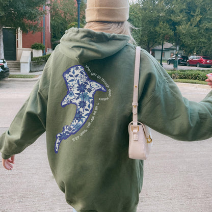 Vintage Whale Shark Floral Hoodie
