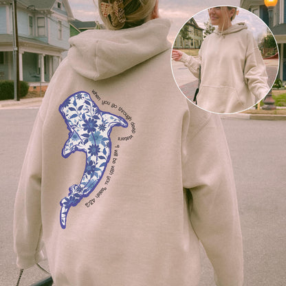 Vintage Whale Shark Floral Hoodie