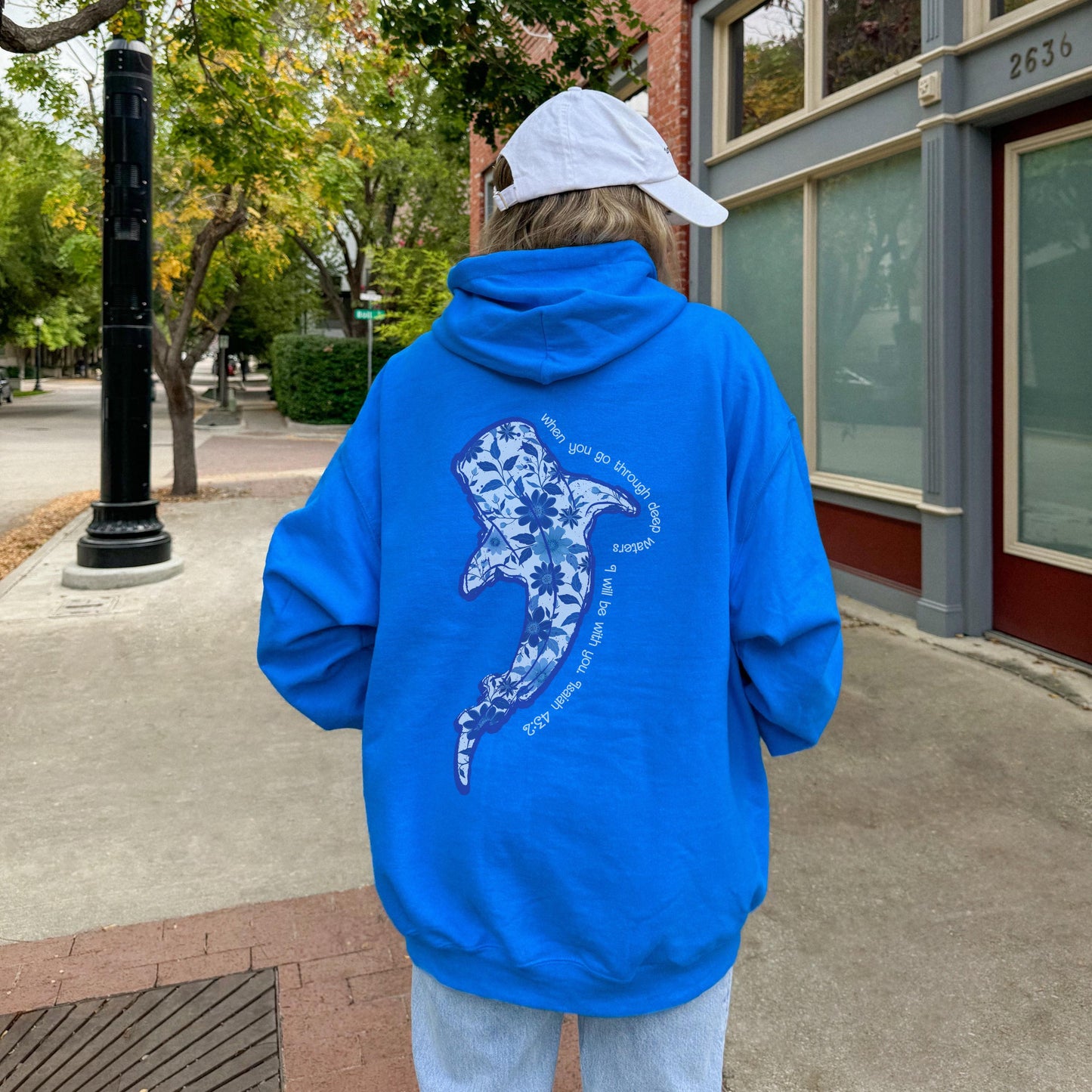 Vintage Whale Shark Floral Hoodie