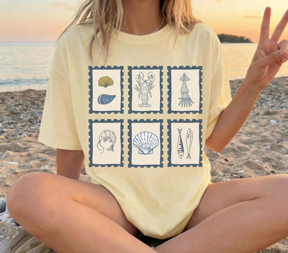 Vintage Coastal Stamp Shirt