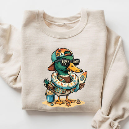 Funny Beach Duck Sweatshirt