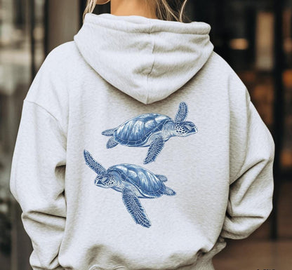 Sea Turtle Back Print Hoodie V1