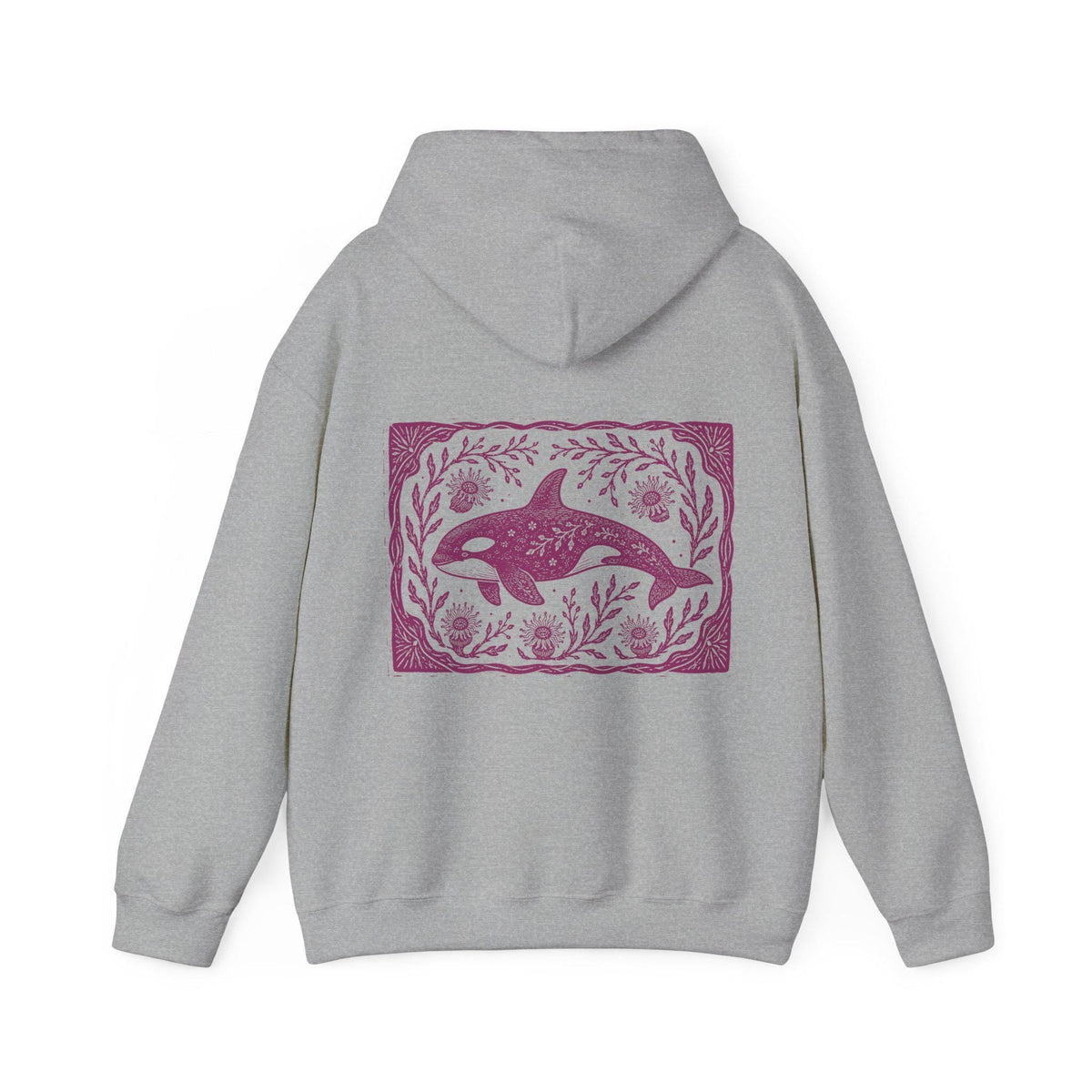 Orca Linocut Style Hoodie