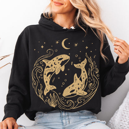Twin Celestial Orcas Hoodie V1