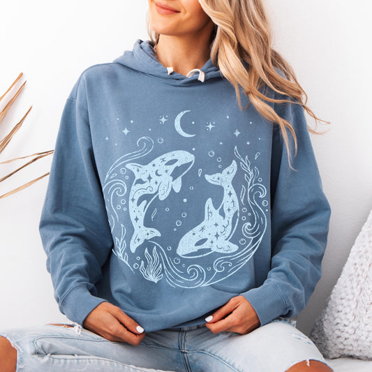 Twin Celestial Orcas Hoodie V1
