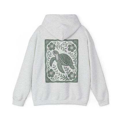 Sea Turtle Linocut Style Hoodie