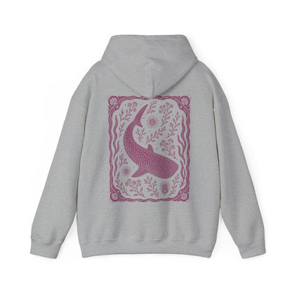 Whale Shark Linocut Style Hoodie