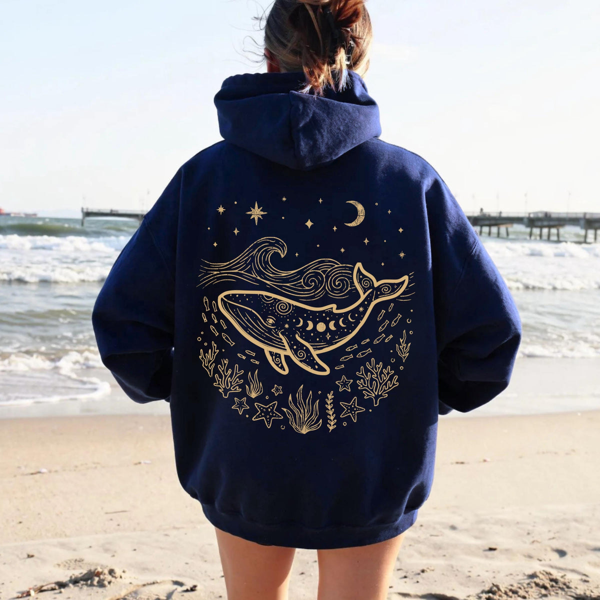 Celestial Blue Whale Hoodie