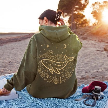 Celestial Blue Whale Hoodie