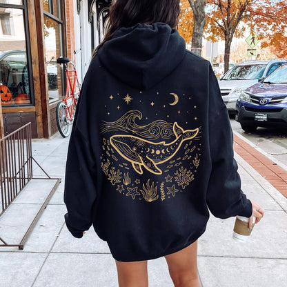 Celestial Blue Whale Hoodie