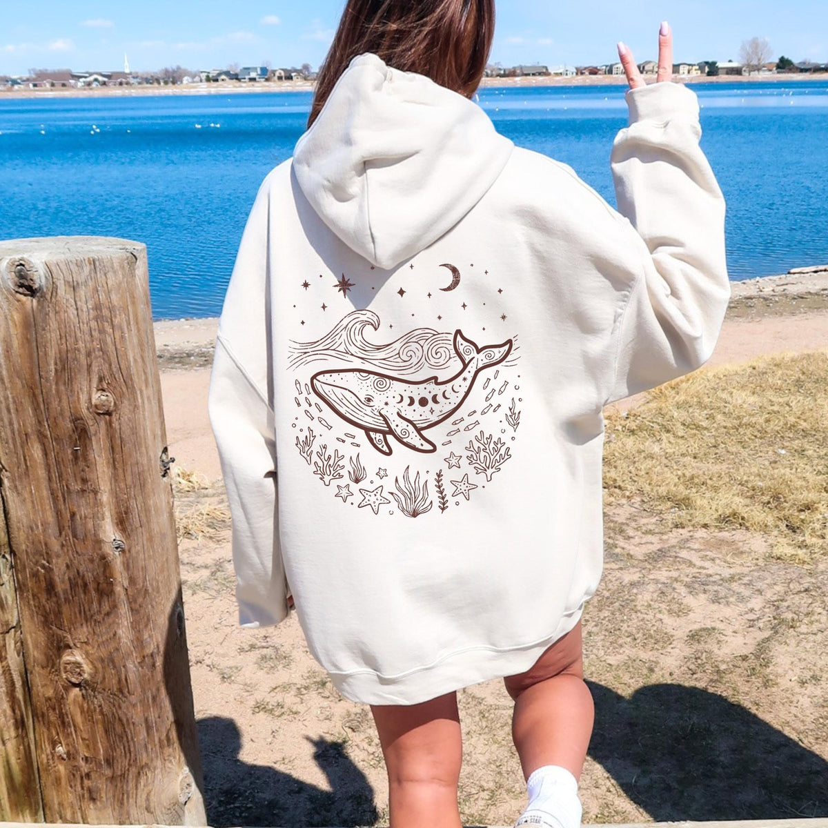 Celestial Blue Whale Hoodie